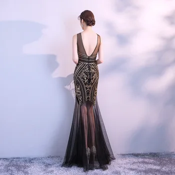 Nové Korálkové Sequin Večerné Šaty Slim Šaty Formálne Šaty Večerné Šaty Dlhé Šaty Večerné Morská Víla Šaty Vestidos De Fiesta