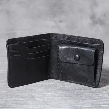 AETOO Jednoduché prvá vrstva kože krátke peňaženky, ručné ultra-tenké kožené retro peňaženky