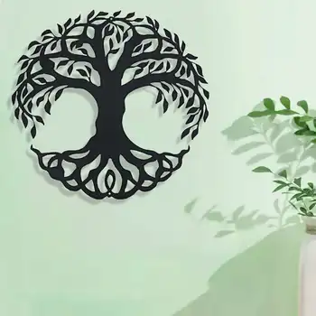 3D Okrúhle Nástenné Závesné Dekorácie Strom Života Kovová Socha, Ornament Domov Izba Železa 60 cm Strom Dekorácie Visí Ozdoby