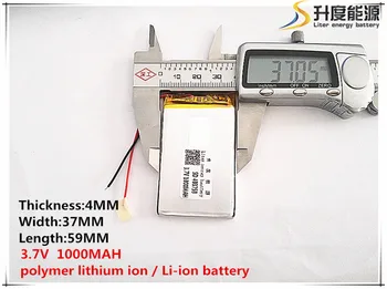 5 ks [SD] 3,7 V,1000mAH,[403759] Polymer lithium ion / Li-ion batéria pre HRAČKA,POWER BANKY,GPS,mp3,mp4,mobilný telefón,reproduktor