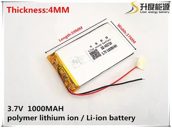 5 ks [SD] 3,7 V,1000mAH,[403759] Polymer lithium ion / Li-ion batéria pre HRAČKA,POWER BANKY,GPS,mp3,mp4,mobilný telefón,reproduktor
