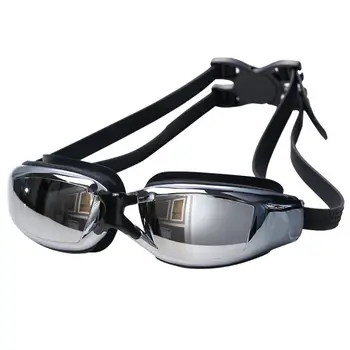 UV Plávanie Okuliare Jasné, Panoramatické Vision Flexibilné Silikónové Zásuvky Nepremokavé Pohodlné Veľké Rám Pokovovanie Anti-Fog