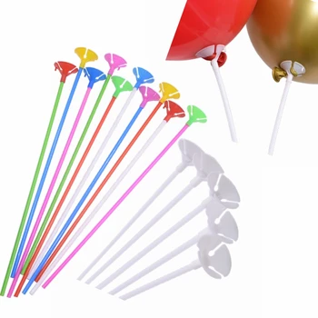 30pcs Biela Ballon Stick Balón Držiteľ Latexový Balón Príslušenstvo PVC Balóny Stick s Klip Svadby, Narodeniny, Party Dodávky