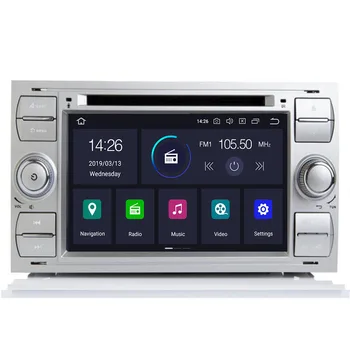 Android 10 2 din autorádia GPS, DVD Pre Ford Focus 2 Ford Fiesta Mondeo 4 C-Max S-Max Fusion Tranzit Kuga Multimediálna Navigácia
