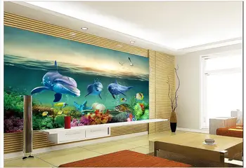 Vlastné 3d tapety na steny 3 d nástenné maľby, tapety nástenná maľba s morskou pozadí steny cove pozadí nástenné maľby domova