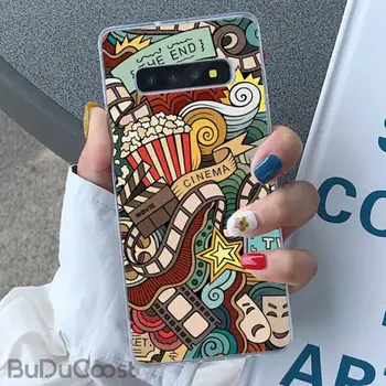 Riccu Umenie hudba gitaru doodle Telefón puzdro Pre Samsung Galaxy s rezacím zariadením S10 Plus S10E S6edge S7edge S8 S9 Plus S10lite S20 Plus