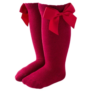 Baby Dievčatá Kolená Vysoké Ponožky Roztomilý Bowknot Farbou Batoľa Detská Pančuchy P31B