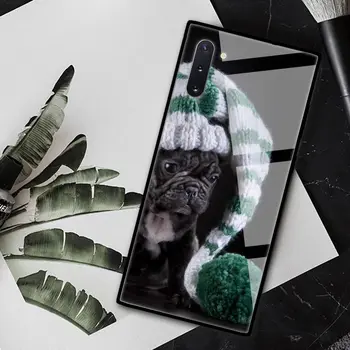 Francúzsky buldog Psa Pug obal pre Samsung Galaxy S20 Ultra S10 5G S10e S8 S9 Plus Poznámka 9 Tvrdené Sklo Čierna Coque Kryt Telefónu