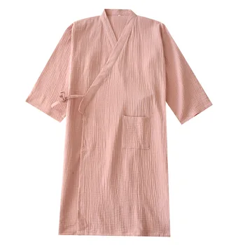 2020 v Japonskom štýle kimono na jar a v lete nové bavlna, krep dámy tenké nightgown mužov župan župan home service pyžamá