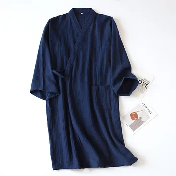 2020 v Japonskom štýle kimono na jar a v lete nové bavlna, krep dámy tenké nightgown mužov župan župan home service pyžamá