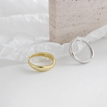 Dámske Malý Guľatý Krúžok Jewelries Jednoduché, Elegantné Vlna Otvorenie Nastaviteľné Prst Prstene, Zlaté A Strieborné Farba Dievčatá Dary