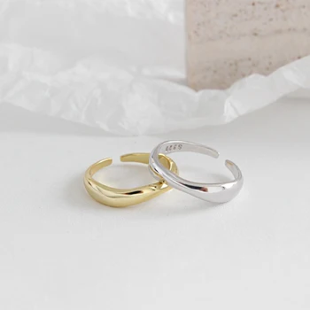 Dámske Malý Guľatý Krúžok Jewelries Jednoduché, Elegantné Vlna Otvorenie Nastaviteľné Prst Prstene, Zlaté A Strieborné Farba Dievčatá Dary