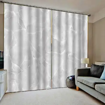 šedá závesy mramoru 3D záves Záves Luxusné Zatmenie Okno Opony Obývacia Izba zatmenie opony