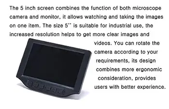 HAYEAR 5 PALCOVÝ Monitor LCD Displej, HDMI, USB, Digitálny Video Mikroskopom Fotoaparát Základne Postavte Osvetlenie Lampa pre Telefón CPU PCB