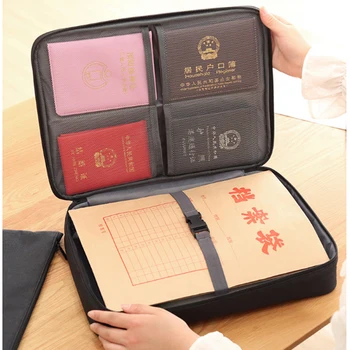 Multipocket Business Travel Bag Ženy Muži Dokument Certifikáty Skladovanie Tašky Nepremokavé Veľké Office Pas Kabelka Box XA30C