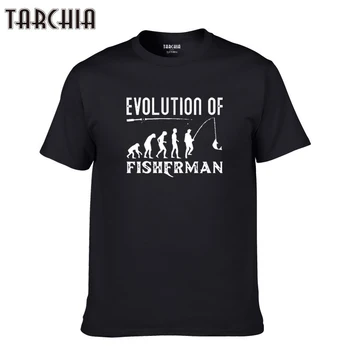 TARCHIA 2021 Vývoj Rybár Fitness Nové Módne Muži T-shirt Tlač Hip Hop Značky T Letné Tričko Bavlna Topy Tees Homme