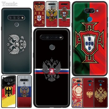Rusko Vlajka štátny Znak Black Prípade pre LG K41s K61 K50 G6 K50s K40s K40 G7 G8 ThinQ Q51 K42 K52 K71 Q70 K31 K62 TPU Kryt