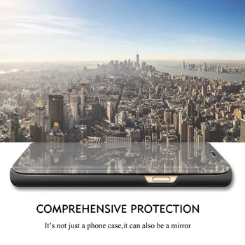 Zrkadlo Smart Case Pre iPhone XS Max XR X Kryt Vymazať Zobrazenie PU Kožené Stojan vyklápací Kryt Pre iPhone 11 6 6s 5s 7 8 Plus SE Prípade