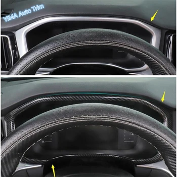 Lapetus Auto Styling Panel Nástroja Obrazovke Rám, Kryt Výbava ABS vhodné Pre Volvo XC60 2018 2019 2020 Matný Uhlíkových Vlákien Vzhľad