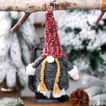 Vianočné navidad Gnome Bábika Ornament Pletené Plyšový Vianočný Strom Visí Prívesok Deti Darček, Vianočné Dekorácie