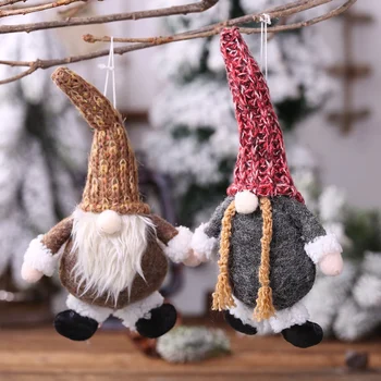 Vianočné navidad Gnome Bábika Ornament Pletené Plyšový Vianočný Strom Visí Prívesok Deti Darček, Vianočné Dekorácie