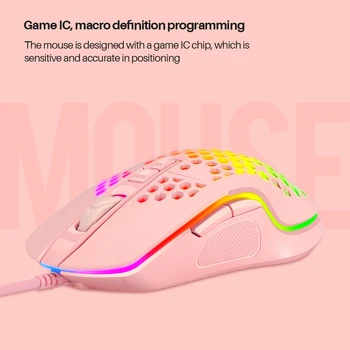 Hra Myši Počítača, Myš Drôtová Duté Otvor Honeycomb Ľahký Myši RGB Súťaže Farebné RGB Podsvietenie Svetlo Pre Notebook PC