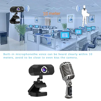 1080P HD Počítač, Fotoaparát, USB Web Kamery Kamery zabudovanú Zvukovú absorpciu Mikrofón Dynamický Rozlíšenie pre Skype, MSN Stretnutie
