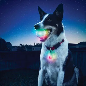 Pet Výcvik Psa Elektronickej LED 7 Farieb Blikajúce Svetelné Psie Zuby Brúsenie Loptu Lesk Interaktívne Hračky