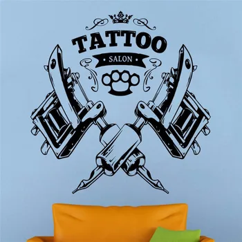 Nové Tattoo Salón Stenu Odtlačkový Tattoo Salón Vinylové Nálepky Shop, Logo Wall Art Decor
