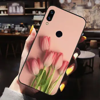 Tulipán ružové kvety maľovanie Telefón puzdro Pre Xiao Redmi poznámka 4 4X 8T 9 9s 10 K30 K20 cc9 9t pro lite max