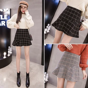 F801 2019 nové jeseň zima ženy móda bežné sexy Sukne kórejský sukne
