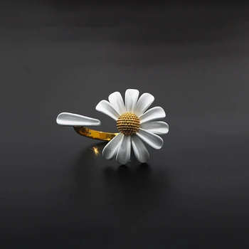 1 Pár Módne Jednoduché Daisy Stud Náušnice Zlaté Biely Kvet, Kovové Ženy, Dievčatá Jednoduché, Elegantné Náušnice Šperky