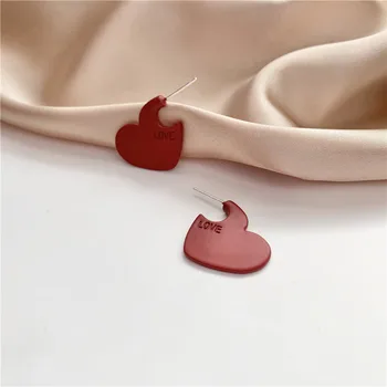 Kórejská verzia malé čerstvé tvare srdca náušnice náušnice jemné listy MILUJÚ sladké jednoduché nádherné Módne Stud Náušnice