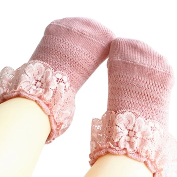 0-2Y Bežné Baby Dievčatá Roztomilé Ponožky Prehrabať Čipky Dizajn Bavlny Krátke Ponožky Dieťa Deti Ponožky