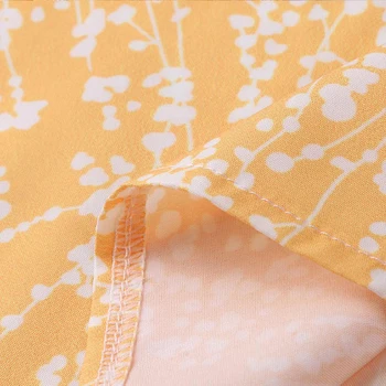 Foridol Žltá Kvetinový Tlač Krátke Šaty Žien Lete Boho Bežné Šaty Elegantné Dámske Mini Šaty Vestidos 2020