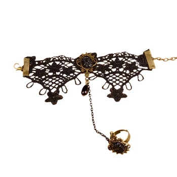 1 ks Handmade Módy Čiernej Čipky Šperky Náramok na Zápästí Príslušenstvo Pre Ženy