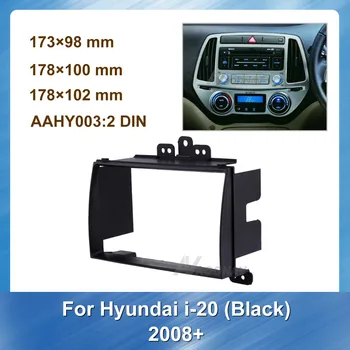 2Din Auto, Auto Rádio Multimediálne fascia Pre Hyundai I 20 2008+ Čierne Stereo Doska Rám Panelu Prístrojovej Mount Kit Adaptér Rámu Orezania