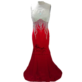 Skutočné Blingbling Šumivé Červené Šifón Večerné Šaty Strany Elegantné pre Ženy Dubaj S Lukom Zips Formálne Šaty Sweep Vlak