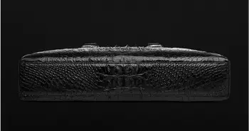 Autentické Krokodílej kože pánske Originálne Kožené Aktovky Taška, Čierna farba