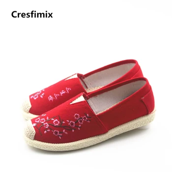 Cresfimix sapatos femininos ženy bežné jar & leto tanec ploché topánky lady roztomilý červený pošmyknúť na byty žena v pohode pohodlné topánky
