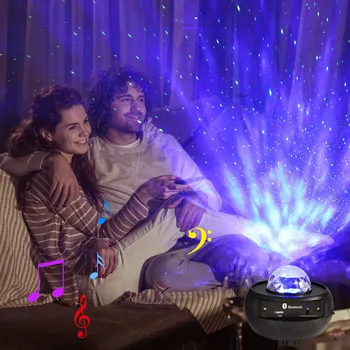 Farebné Hviezdne Nebo Projektor Blueteeth USB Hlasové Ovládanie Hudobného Prehrávača LED Nočné Svetlo Romantický Projekčnej Lampy Darček k Narodeninám