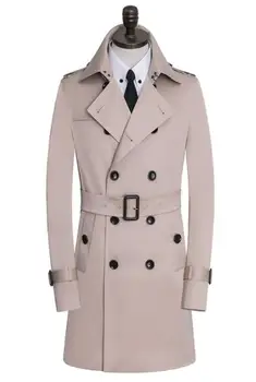 Kórejský jar jeseň 2020 nové dizajnér štíhle sexy zákopy srsti mužov business kabát dlhý rukáv pánske ležérne oblečenie vrchné oblečenie 67