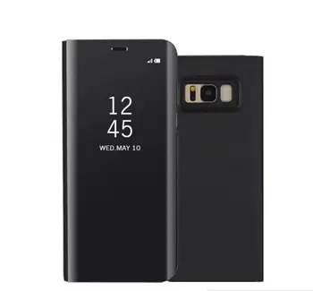 Luxusné Zrkadlo Vymazať Zobrazenie obal pre Samsung Galaxy S8 Plus S8 J5 Prime J7 Prime On5 On7 Kryt Telefónu Pokovovanie Base Zvislého Stojana