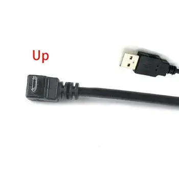1PC 27 cm Pravý Uhol USB 2.0 Mužov a 90 Stupňov Doľava Male Micro Adaptér Pin USB Konvertor Konektor 5 Kábel Uhol Kábel
