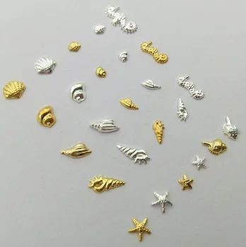 1000 KS DIY kovové nity Duté 3D Nail Art, Ozdoby Klincami, Zlato, Strieborný Kovový Klinec Nit Charms Nail Art Dekorácie,600styles