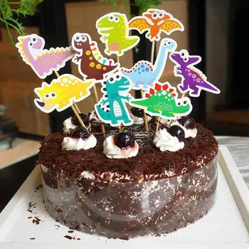 9pcs/set Happy Birthday cake vňaťou Cartoon Dinosaura Pre Chlid svadobné pečenie supplise dekorácie Top vlajka cupcake strany de C0L0