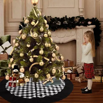 Vianočný Stromček Sukne Dekor Čierna Biela Koberčeky Base Rohože Kryt Veselé Vianočné Dekorácie Scény Rozloženie Dodávky