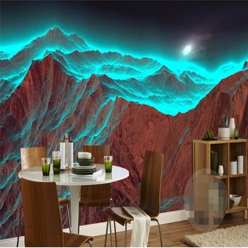Beibehang vlastné fotografie na stenu 3d tapeta Luxusné Kvalitné HD Noc horských ožiareniu podivné zelenej prírody 3d veľké tapety