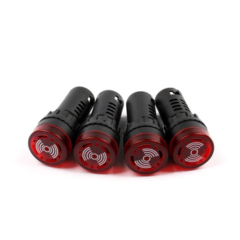 1pc Červená AD16-22SM 12V 24V 220V 22mm Flash Signálneho Svetla Červené LED Aktívne Bzučiak Pípne Alarm, Indikátor