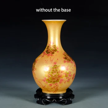 Jingdezhen Keramické Stole Váza Crystal Glazúra Ušľachtilý Bohaté Kvetinové Vázy pre Svadobné Dekorácie Suvenír TV Kabinet Ozdoby, Remeslá